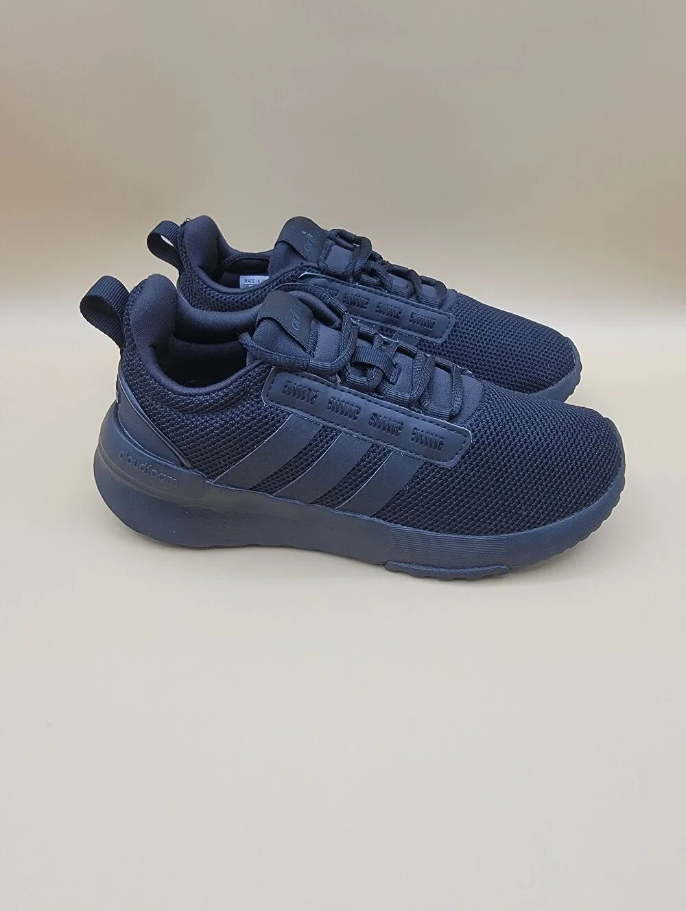 Adidas Racer TR21 Little Kids Shoes Size 1.5 Black Boys Girls Cloudfoam Running